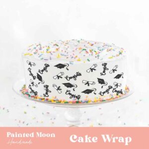 Graduation Cap and Roll Cake Wrap A4 Edible Cake Topper