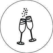 Fondant Embosser Acrylic 65mm - Champaigne Glasses Bubbly