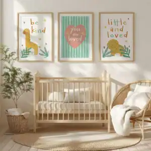 Safari Animals Nursery Prints Set of 3 - Affirmation Quotes Gender Neutral Wall Art - Instant Download