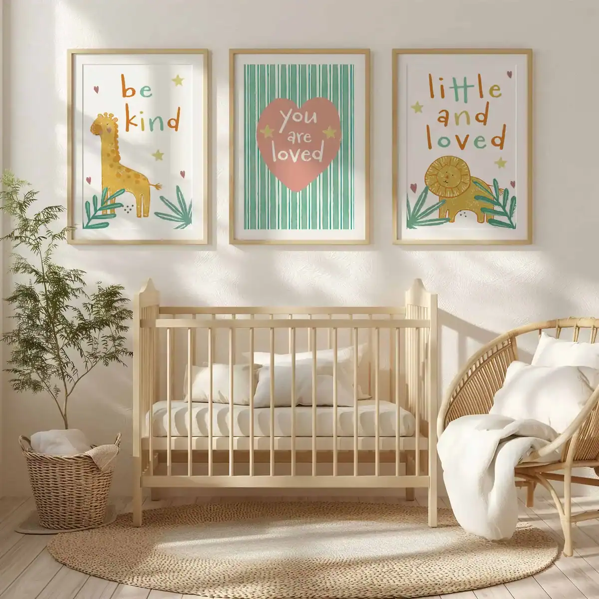 Safari Animals Nursery Prints Set of 3 - Affirmation Quotes Gender Neutral Wall Art - Instant Download
